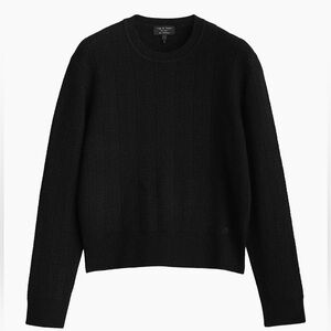 Black Durham Herringbone Cashmere Sweater XS by Rag & Bone